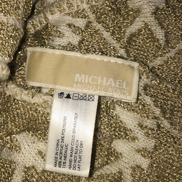COPY - Michael Kors White and Gold Beanie - Picture 4 of 4